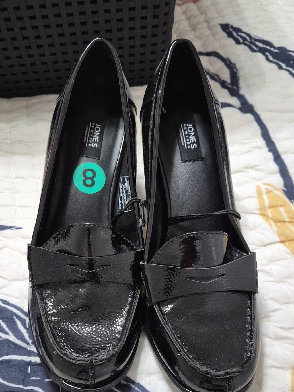 Jones New York Black Patent Loafer Pumps